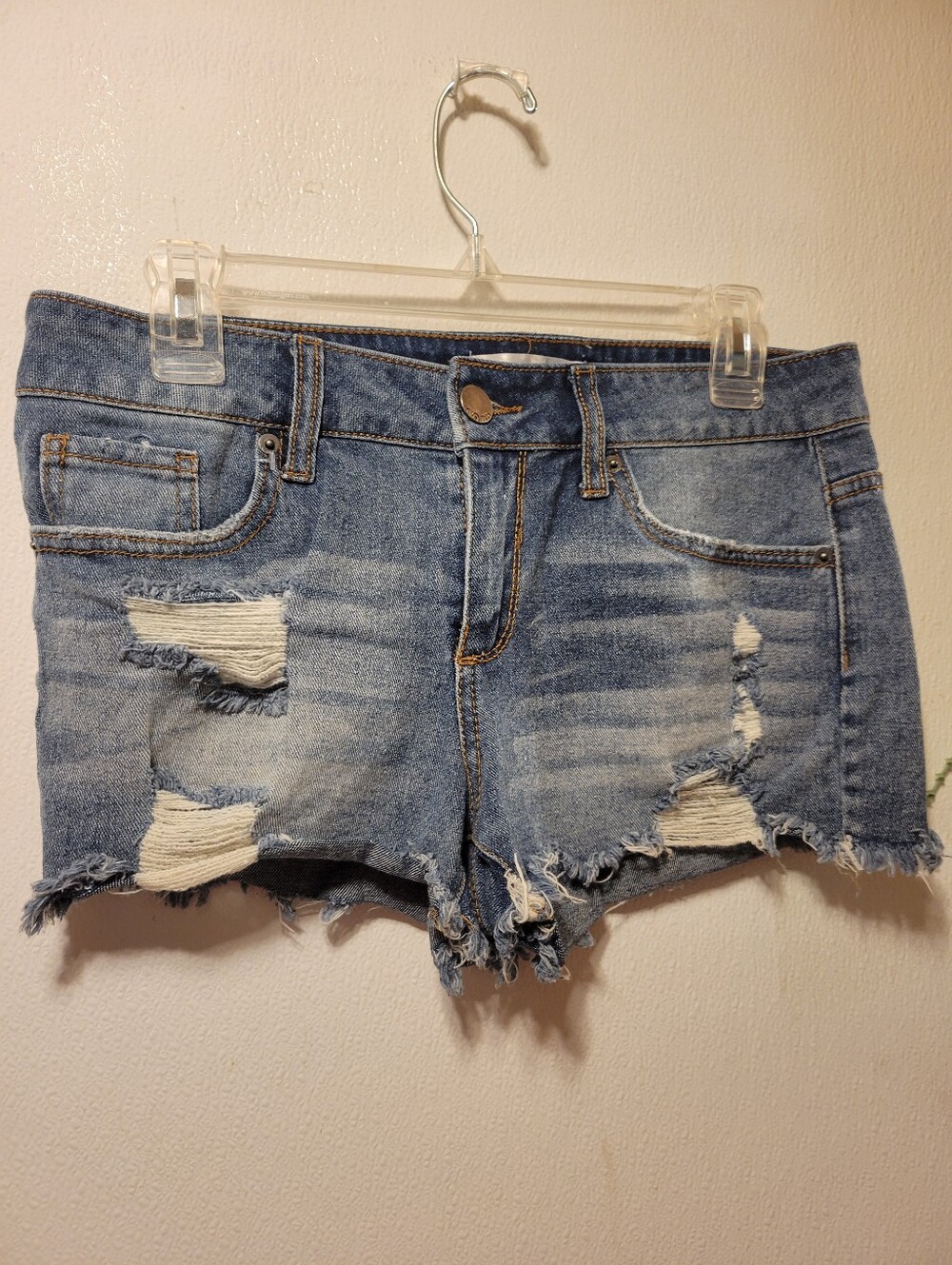 Classic Distressed Blue Denim Women’s Shorts